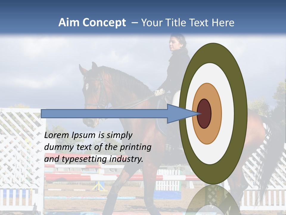 A Woman Riding On The Back Of A Brown Horse PowerPoint Template