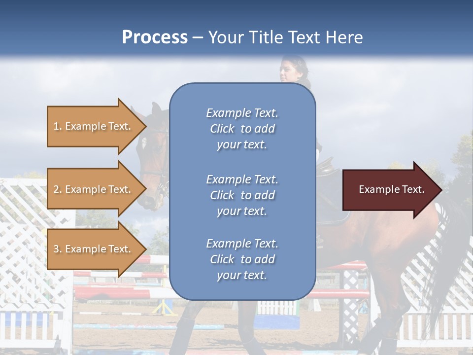 A Woman Riding On The Back Of A Brown Horse PowerPoint Template