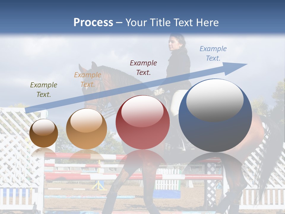 A Woman Riding On The Back Of A Brown Horse PowerPoint Template