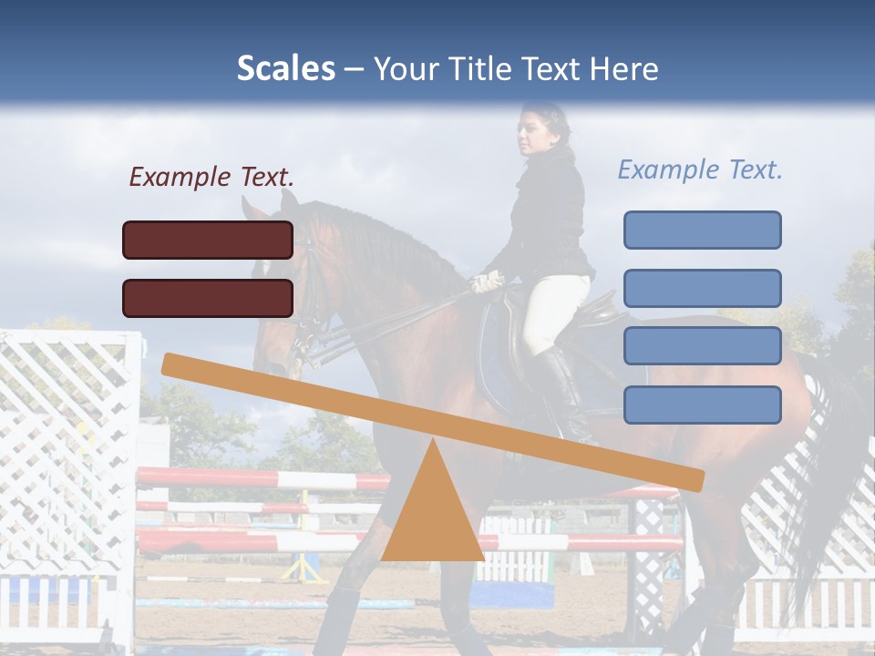 A Woman Riding On The Back Of A Brown Horse PowerPoint Template