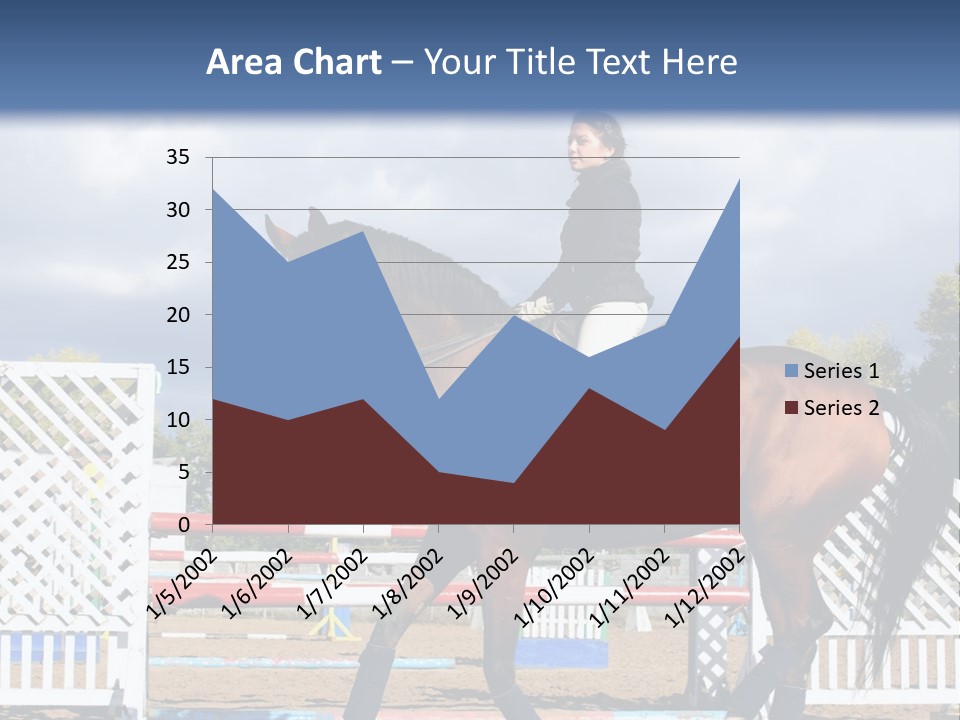 A Woman Riding On The Back Of A Brown Horse PowerPoint Template