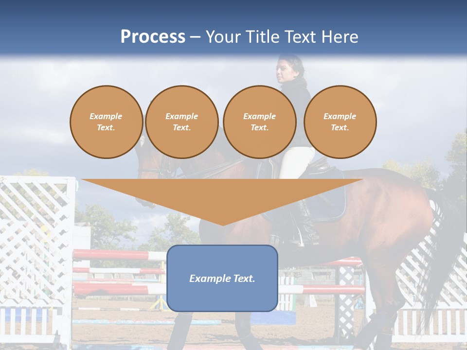 A Woman Riding On The Back Of A Brown Horse PowerPoint Template