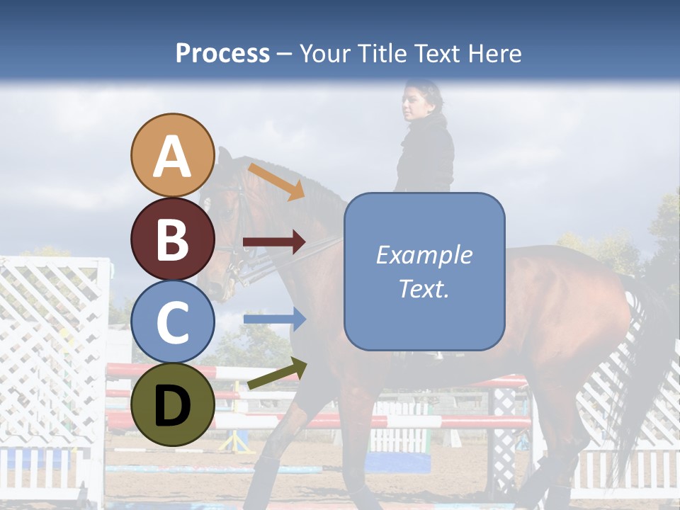 A Woman Riding On The Back Of A Brown Horse PowerPoint Template
