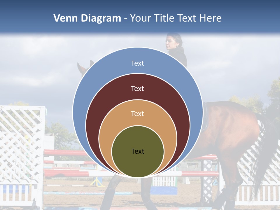A Woman Riding On The Back Of A Brown Horse PowerPoint Template