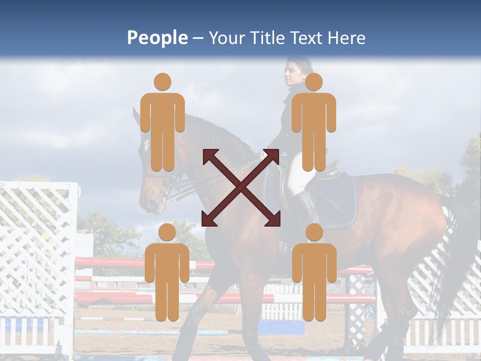 A Woman Riding On The Back Of A Brown Horse PowerPoint Template