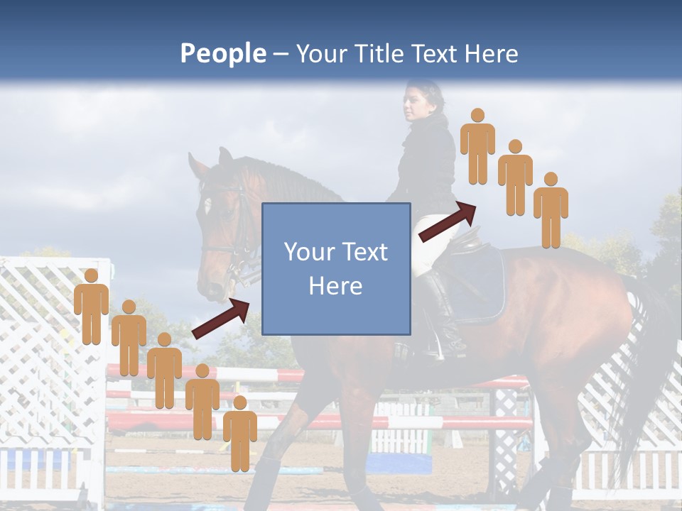 A Woman Riding On The Back Of A Brown Horse PowerPoint Template