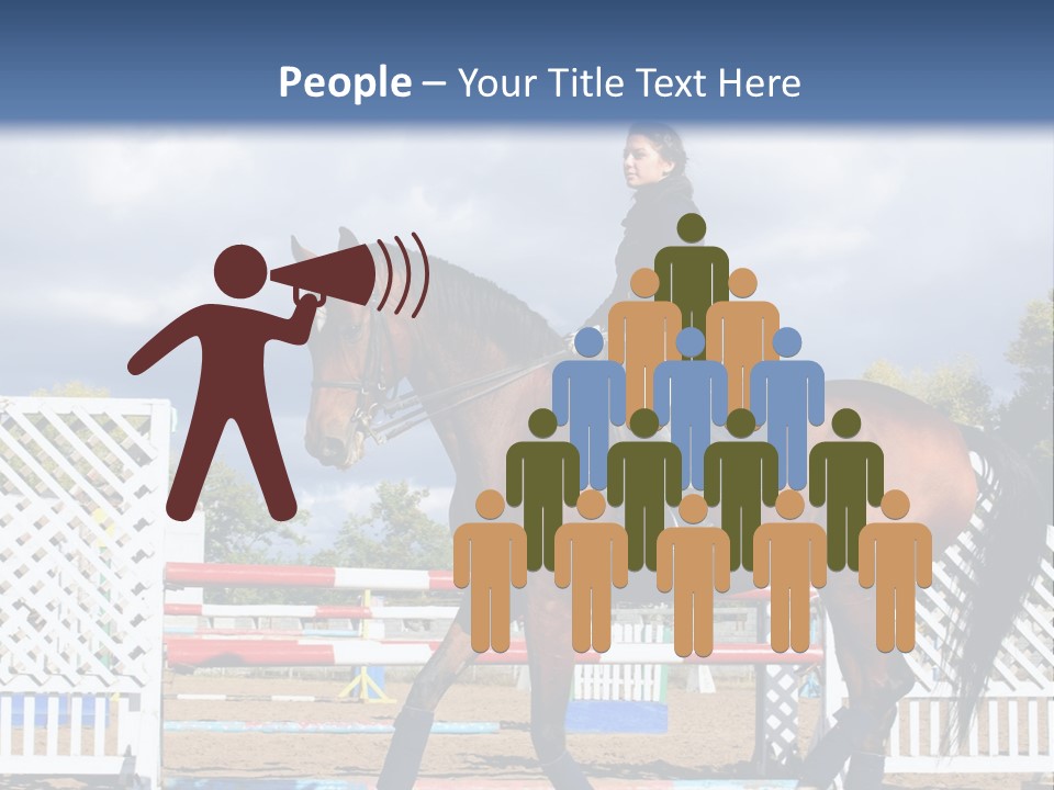 A Woman Riding On The Back Of A Brown Horse PowerPoint Template