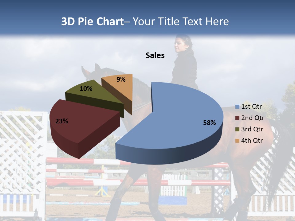 A Woman Riding On The Back Of A Brown Horse PowerPoint Template