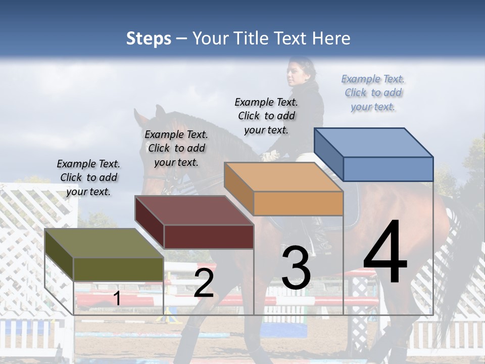 A Woman Riding On The Back Of A Brown Horse PowerPoint Template
