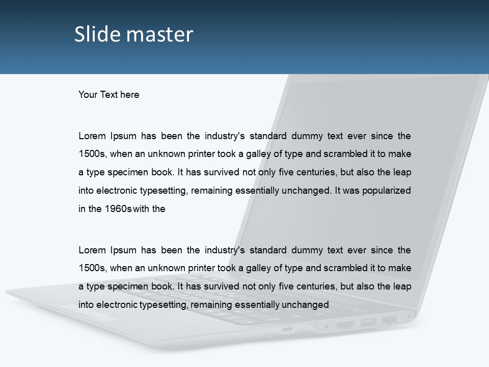 A Laptop Computer Sitting On Top Of A White Table PowerPoint Template