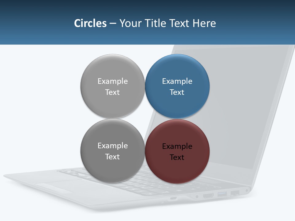 A Laptop Computer Sitting On Top Of A White Table PowerPoint Template