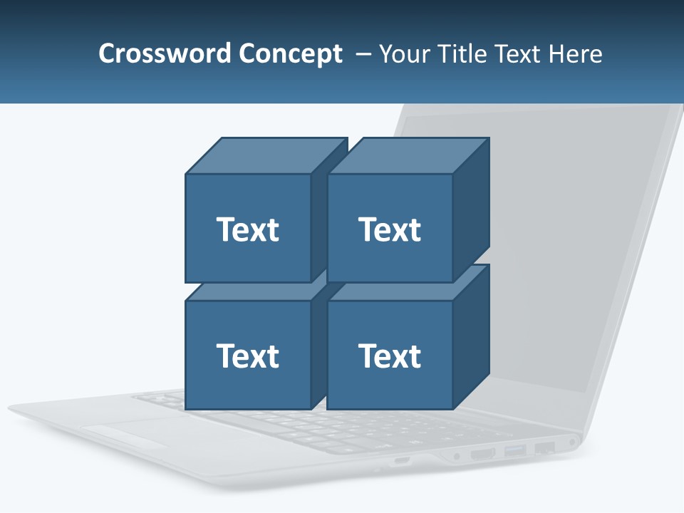 A Laptop Computer Sitting On Top Of A White Table PowerPoint Template