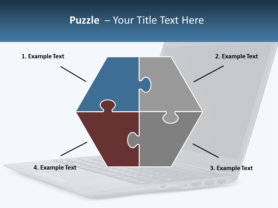 A Laptop Computer Sitting On Top Of A White Table PowerPoint Template