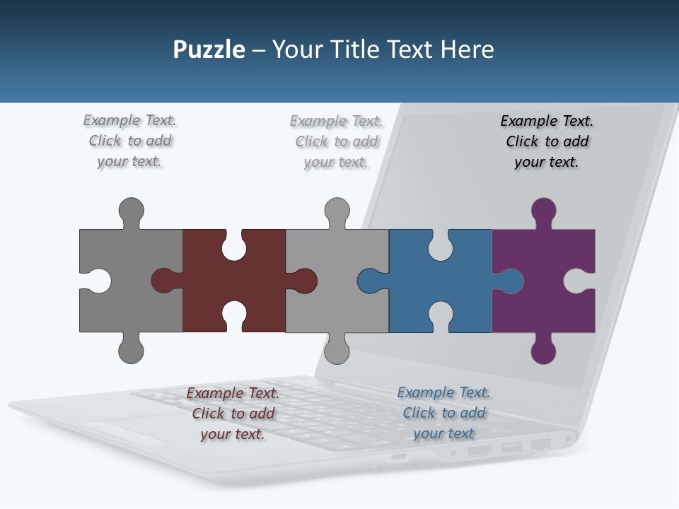 A Laptop Computer Sitting On Top Of A White Table PowerPoint Template