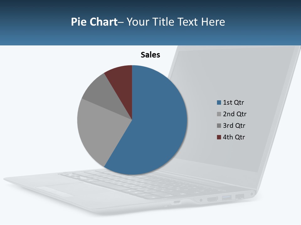 A Laptop Computer Sitting On Top Of A White Table PowerPoint Template