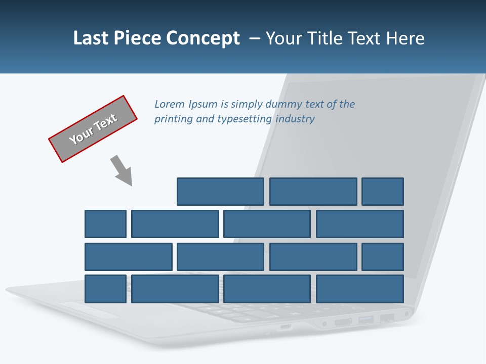 A Laptop Computer Sitting On Top Of A White Table PowerPoint Template