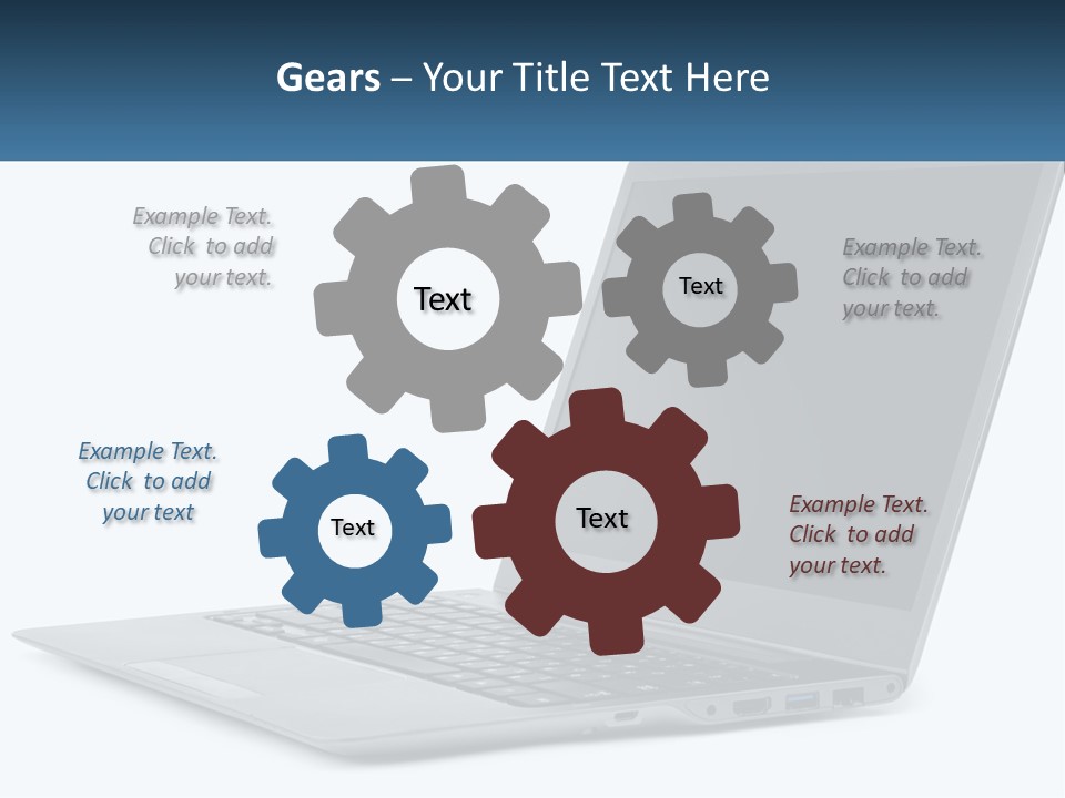 A Laptop Computer Sitting On Top Of A White Table PowerPoint Template