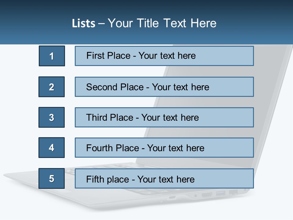 A Laptop Computer Sitting On Top Of A White Table PowerPoint Template