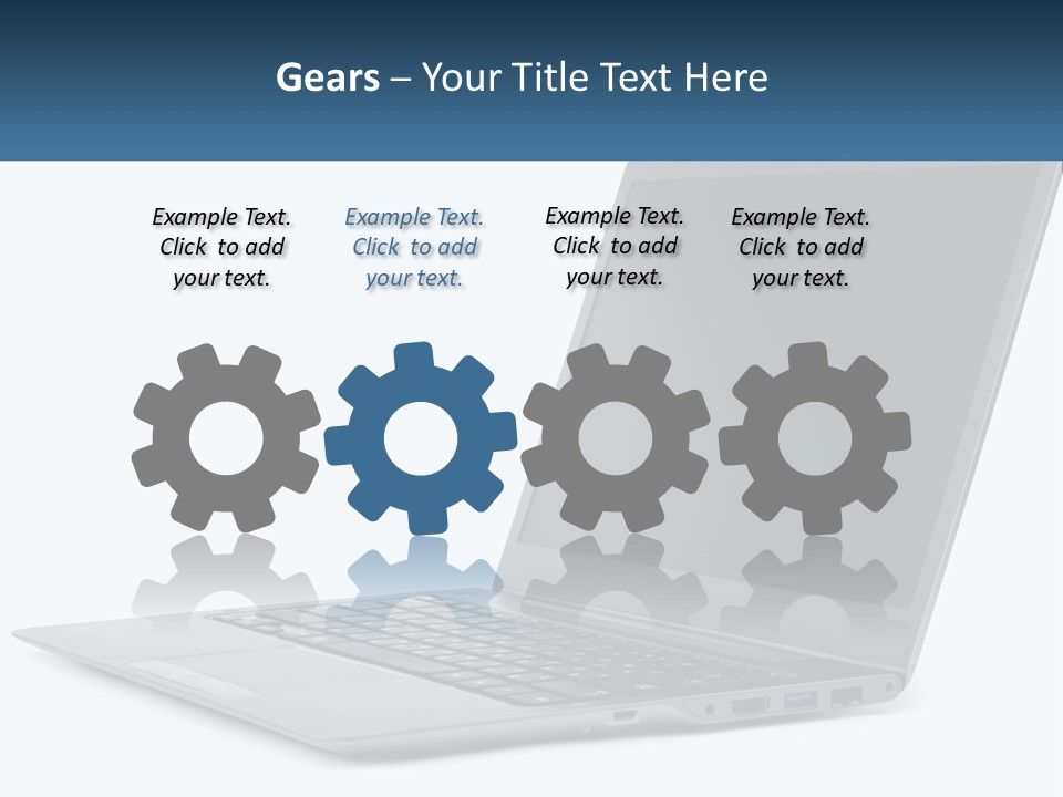 A Laptop Computer Sitting On Top Of A White Table PowerPoint Template