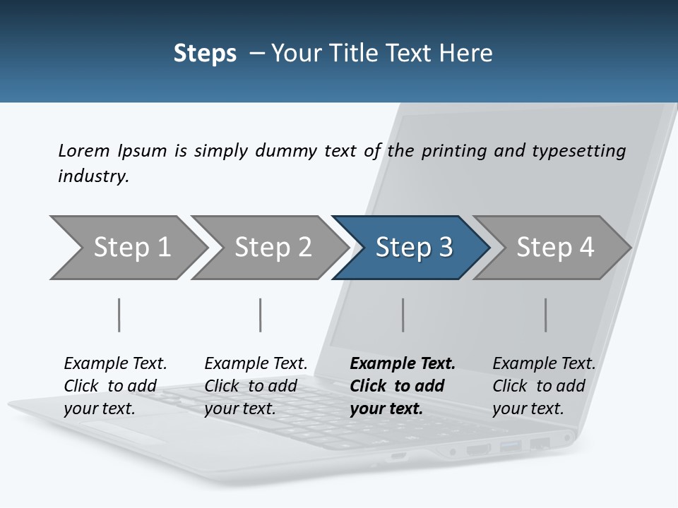 A Laptop Computer Sitting On Top Of A White Table PowerPoint Template