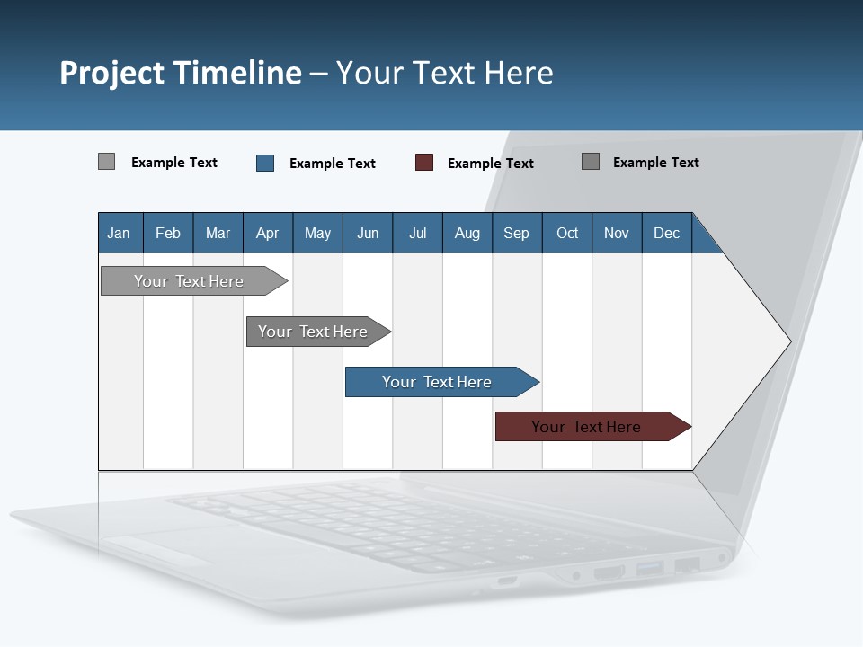 A Laptop Computer Sitting On Top Of A White Table PowerPoint Template