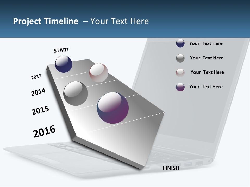 A Laptop Computer Sitting On Top Of A White Table PowerPoint Template