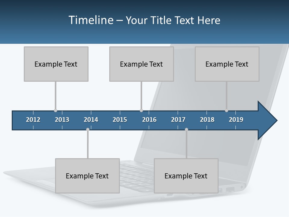 A Laptop Computer Sitting On Top Of A White Table PowerPoint Template