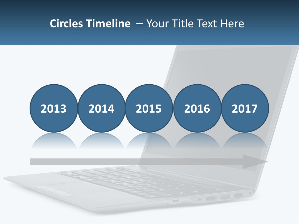 A Laptop Computer Sitting On Top Of A White Table PowerPoint Template