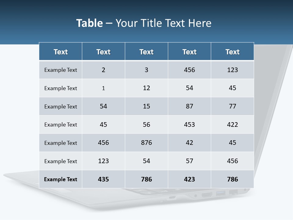 A Laptop Computer Sitting On Top Of A White Table PowerPoint Template