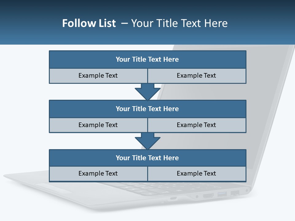 A Laptop Computer Sitting On Top Of A White Table PowerPoint Template
