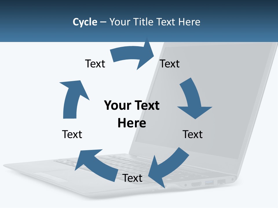 A Laptop Computer Sitting On Top Of A White Table PowerPoint Template