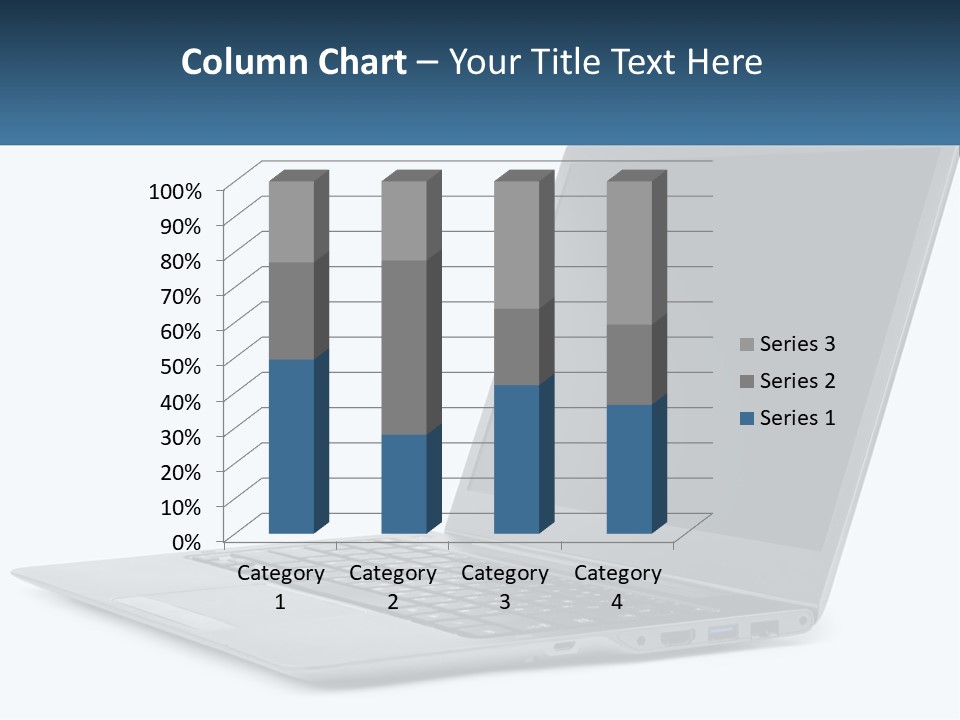 A Laptop Computer Sitting On Top Of A White Table PowerPoint Template
