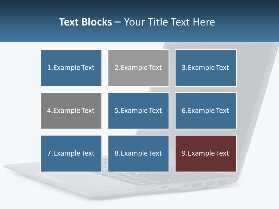 A Laptop Computer Sitting On Top Of A White Table PowerPoint Template