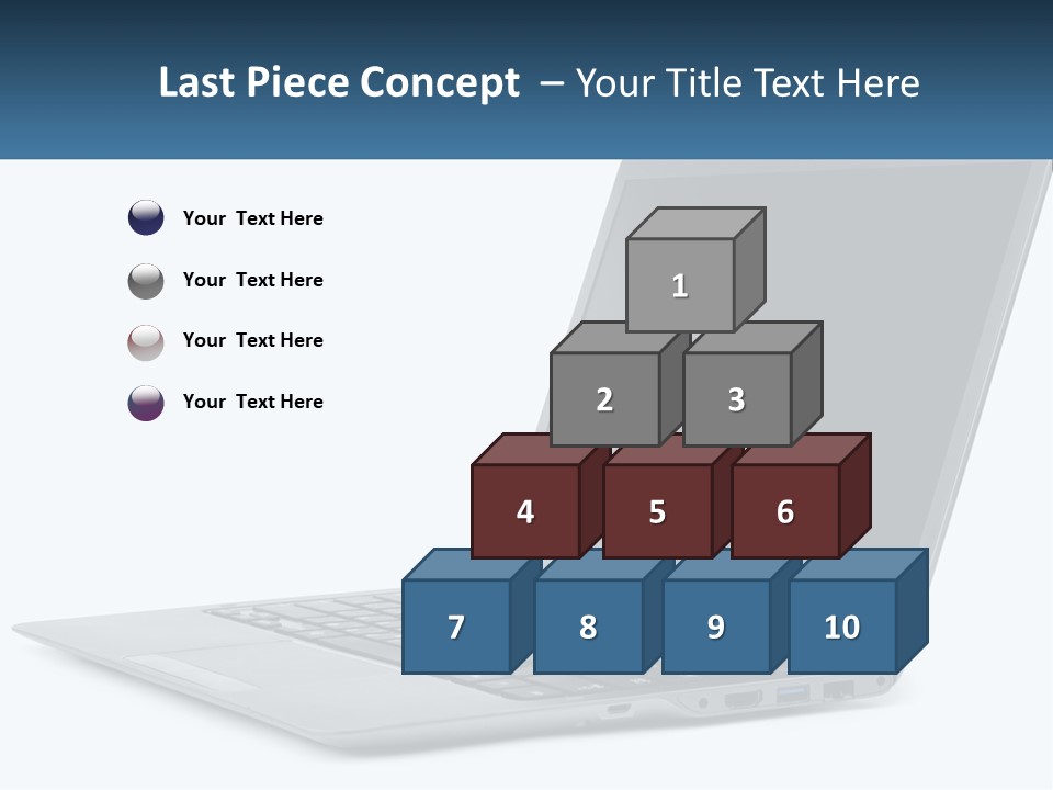 A Laptop Computer Sitting On Top Of A White Table PowerPoint Template