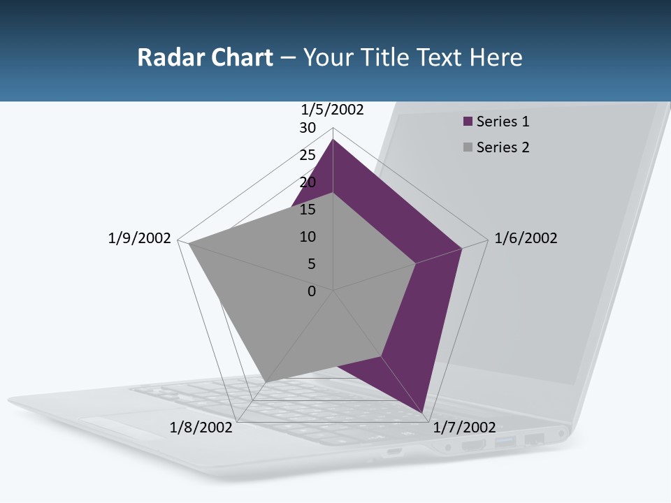 A Laptop Computer Sitting On Top Of A White Table PowerPoint Template