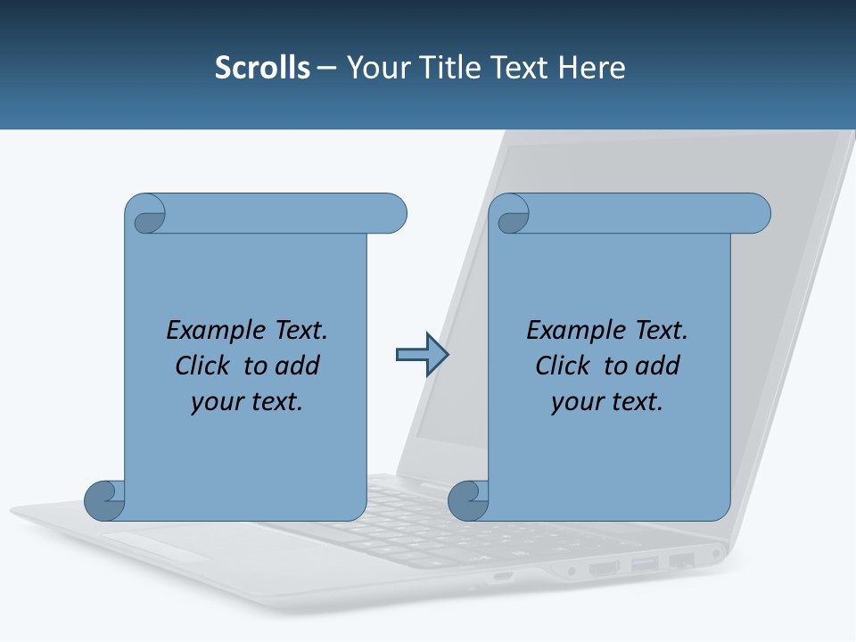 A Laptop Computer Sitting On Top Of A White Table PowerPoint Template
