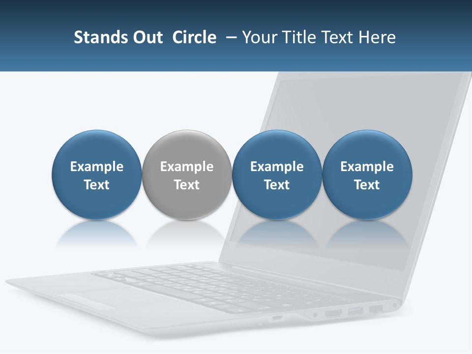 A Laptop Computer Sitting On Top Of A White Table PowerPoint Template