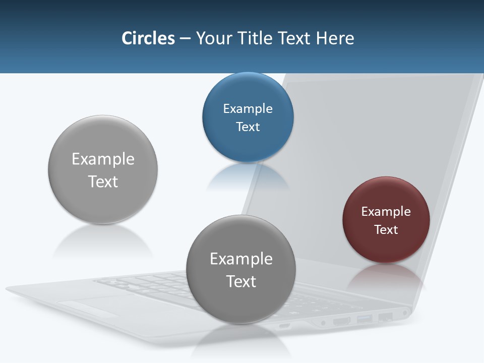 A Laptop Computer Sitting On Top Of A White Table PowerPoint Template