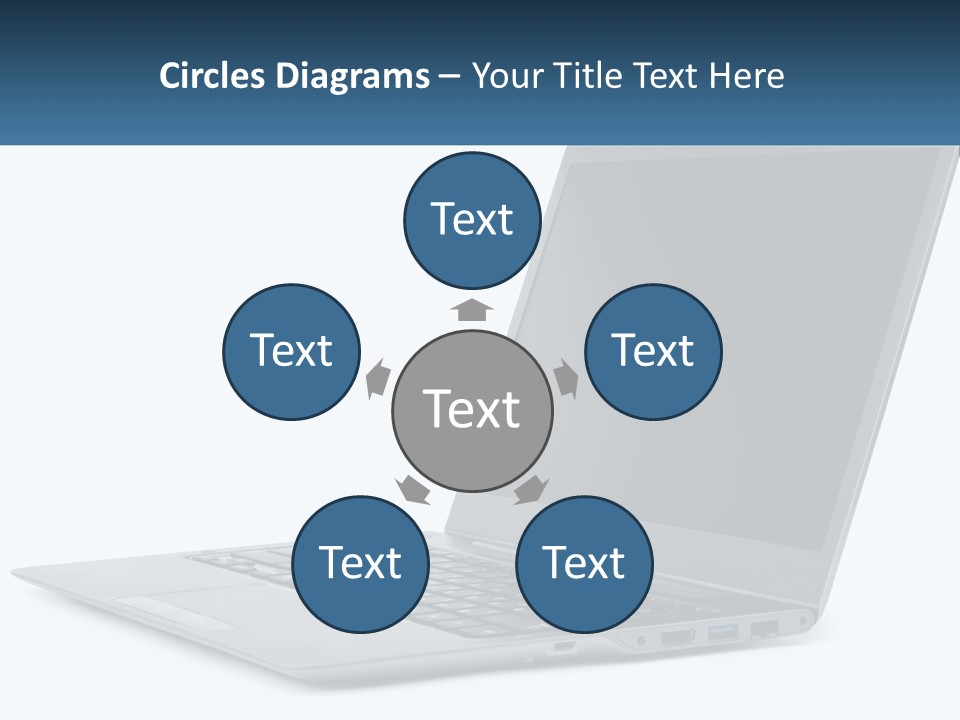 A Laptop Computer Sitting On Top Of A White Table PowerPoint Template
