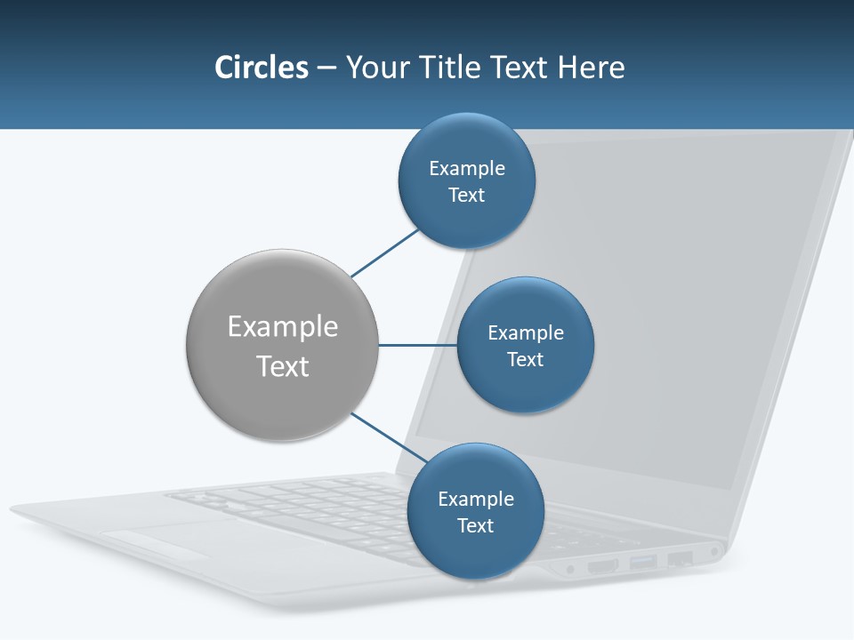 A Laptop Computer Sitting On Top Of A White Table PowerPoint Template