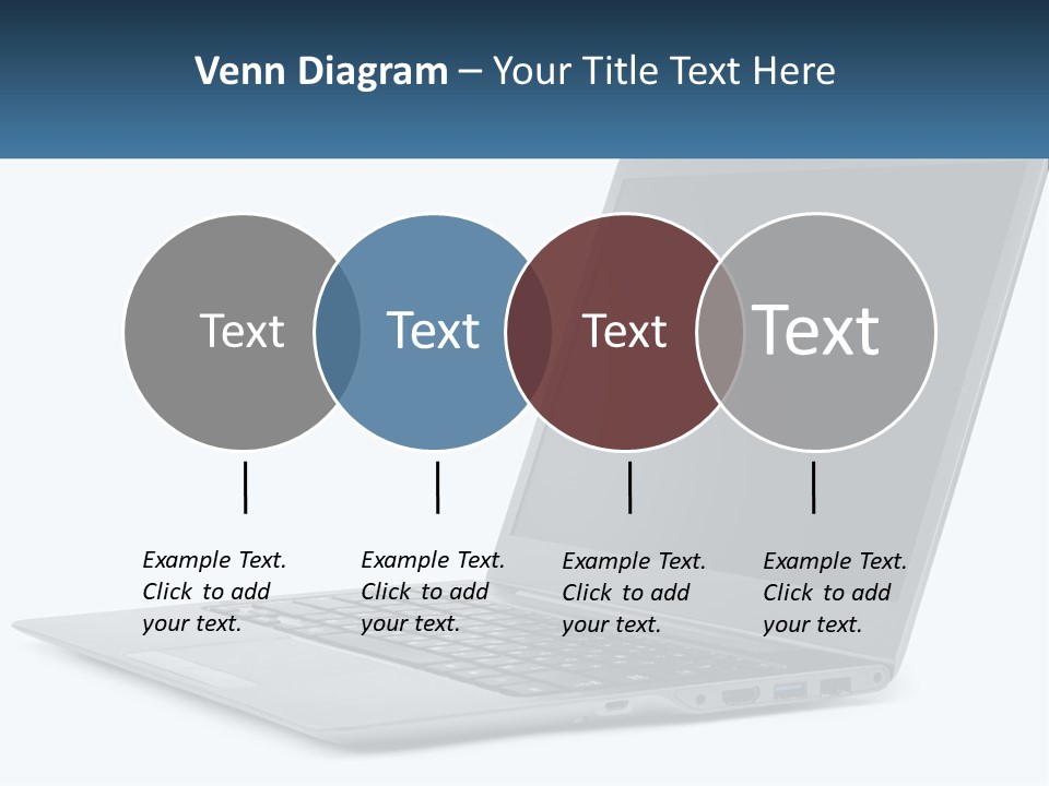 A Laptop Computer Sitting On Top Of A White Table PowerPoint Template