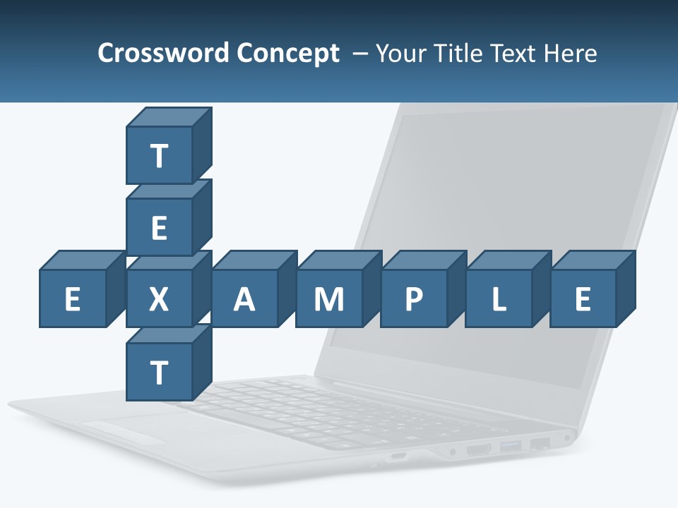 A Laptop Computer Sitting On Top Of A White Table PowerPoint Template