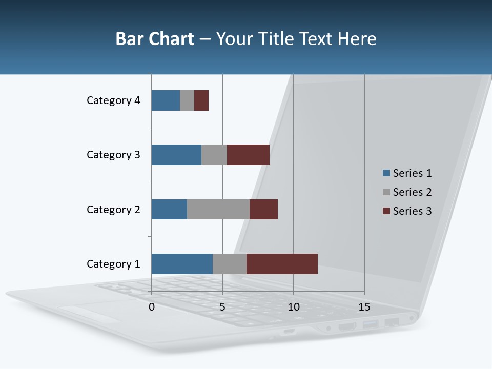 A Laptop Computer Sitting On Top Of A White Table PowerPoint Template
