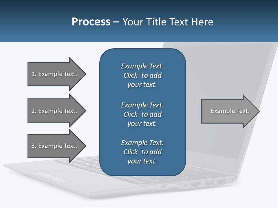 A Laptop Computer Sitting On Top Of A White Table PowerPoint Template