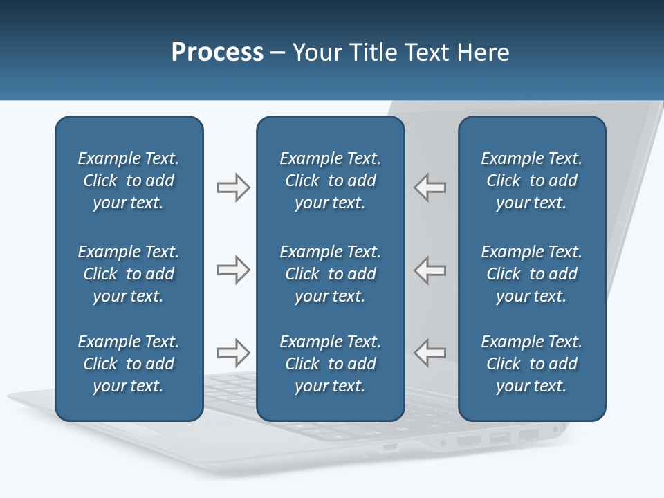 A Laptop Computer Sitting On Top Of A White Table PowerPoint Template