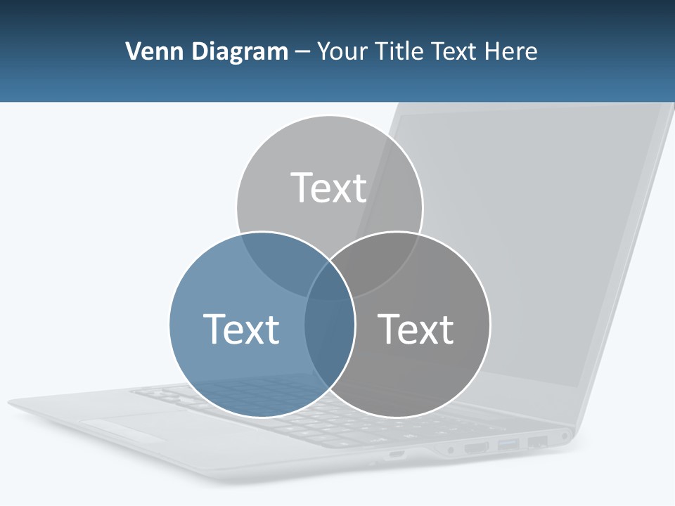 A Laptop Computer Sitting On Top Of A White Table PowerPoint Template