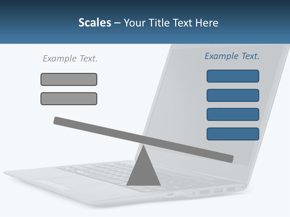 A Laptop Computer Sitting On Top Of A White Table PowerPoint Template