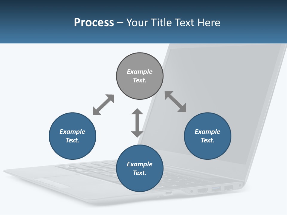 A Laptop Computer Sitting On Top Of A White Table PowerPoint Template