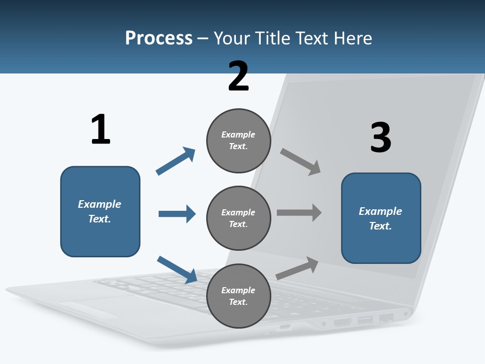 A Laptop Computer Sitting On Top Of A White Table PowerPoint Template