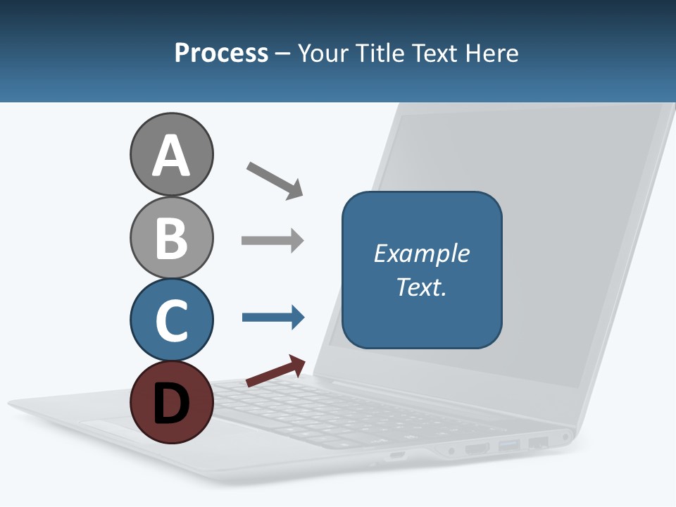 A Laptop Computer Sitting On Top Of A White Table PowerPoint Template